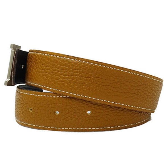 Hermes HERMES Belt Constance H Women's Men's Togo Box Calf Gold Black Leather... - Picture 4 of 9